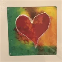 Hand-painted unique Silk Heart-cards 3