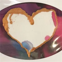Hand-painted unique Silk Heart-cards 7