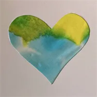 Hand-painted unique Silk Heart-cards 13