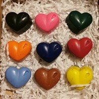 Hand poured Heart shaped crayons