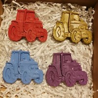 Hand poured Tractor shaped crayons