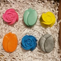 Hand poured tulip & rose shaped crayons