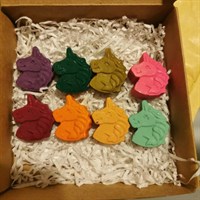 Hand poured Unicorn shaped wax crayons