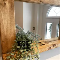 Handcrafted Wooden Mirrors With A Shelf 2