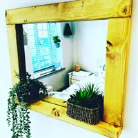 Handcrafted Wooden Mirrors With A Shelf 5