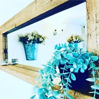 Handcrafted Wooden Mirrors With A Shelf 7