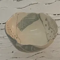 Handmade ceramic bowl - green and white gallery shot 10