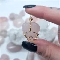 Rose Quartz gold fill pendant gallery shot 12