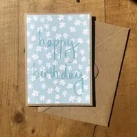 Handmade daisy print birthday card product review