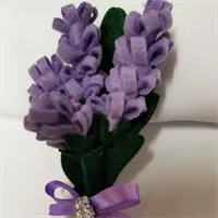 Handmade felt Lilac flowers on a leaf  b 2