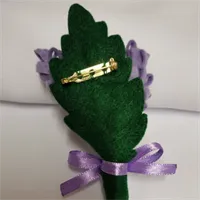 Handmade felt Lilac flowers on a leaf  b 3