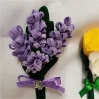 Handmade felt Lilac flowers on a leaf  b 4