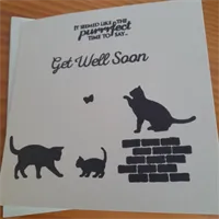 Handmade get well soon with Cats card. 2 gallery shot 7