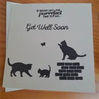 Handmade get well soon with Cats card. 3