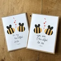 Handmade I love you bee card