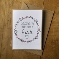 Handmade new baby greetings card