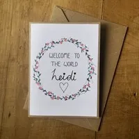 Handmade new baby greetings card