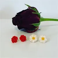 Polymer clay flower stud earrings