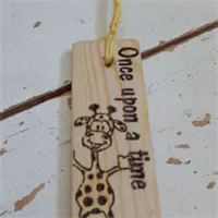 Handmade pure wood Giraffe book mark 4