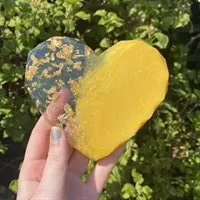 Handmade resin heart coasters