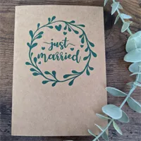 Handmade Wreath Just Married Card