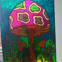 Handpainted Abstract Mushroom Witch Vase 2
