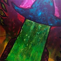 Handpainted Abstract Mushroom Witch Vase 4