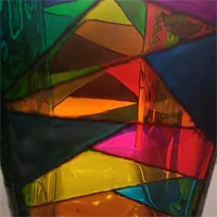 Handpainted Abstract Mushroom Witch Vase 6
