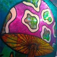Handpainted Abstract Mushroom Witch Vase 7