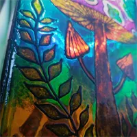 Handpainted Abstract Mushroom Witch Vase 8