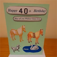 Happy 40 50 60th Birthday Horses Card