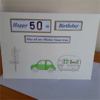 Happy 50th Birthday caravan hand made ca 1