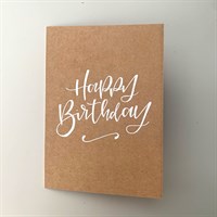 Happy Birthday! on recycled brown card