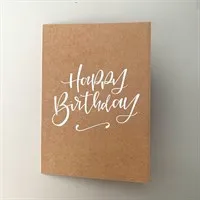 Happy Birthday! on recycled brown card