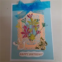 Happy Birthday Flowers In A Frame Card.
