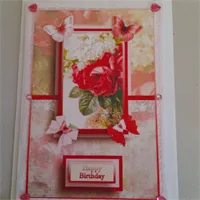 Happy Birthday Flowers lace hand made ca 1