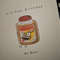 Happy Birthday, Go Nuts. Birthday Card.