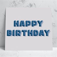 Happy Birthday Grey/blue Card