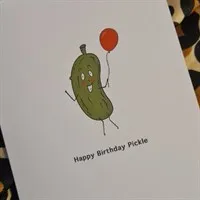 Happy Birthday Pickle. Birthday Card. Handmade by Brighton Prints ...