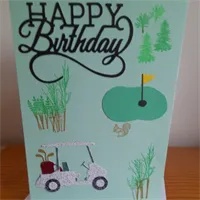 Happy Birthday With Golf Setting Hand Ma