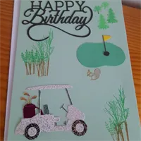 Happy Birthday with golf setting hand ma 3