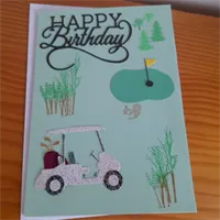 Happy Birthday with golf setting hand ma 4
