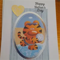Happy fathers day Football Tiger card. 3
