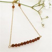 Hessonite garnet bar bracelet