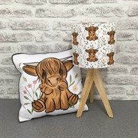 Highland Cow Cotton Drill Cushion (UK)