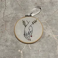 Holding Hands Line Art Hoop