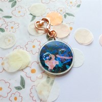 Holographic Space Bear Key Charm