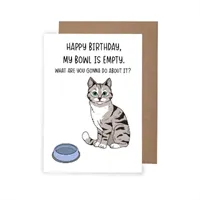 Hungry Cat Birthday Card, Rude Cat Birth 2 gallery shot 2