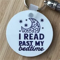 I Read Past My Bed Time Keyring