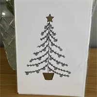 Illustrated Christmas Tree Card Silver 1